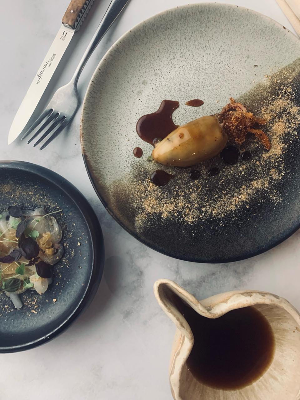 Plat raffiné du chef Mathieu Salmon - Cuisine bistrotière subtile